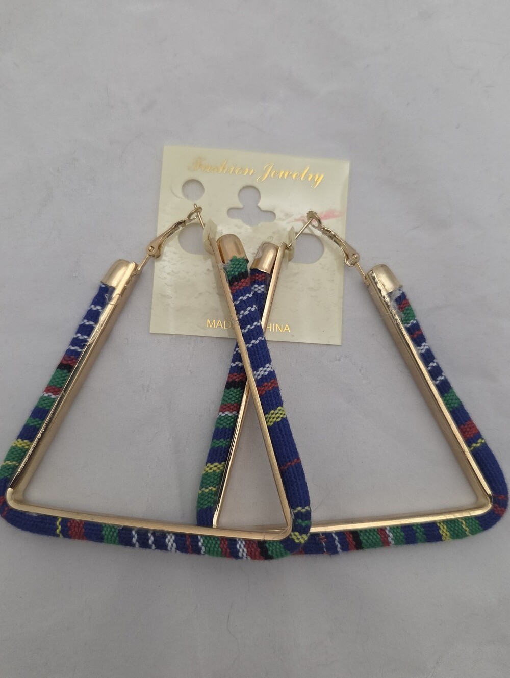 Classic 90's Style Blue Pyramid Hoops